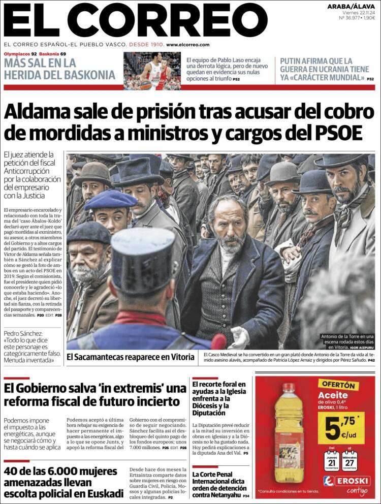 Portada de El Correo - Álava (España)