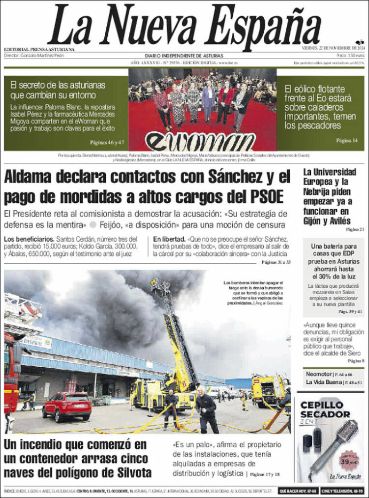 Portada de La Nueva España (España)