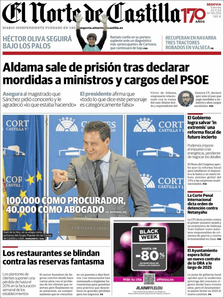 Portada de Norte de Castilla - Segovia (España)