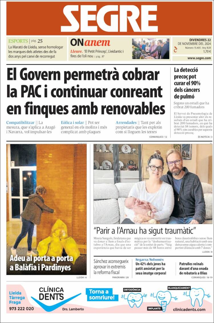 Portada de Segre (España)