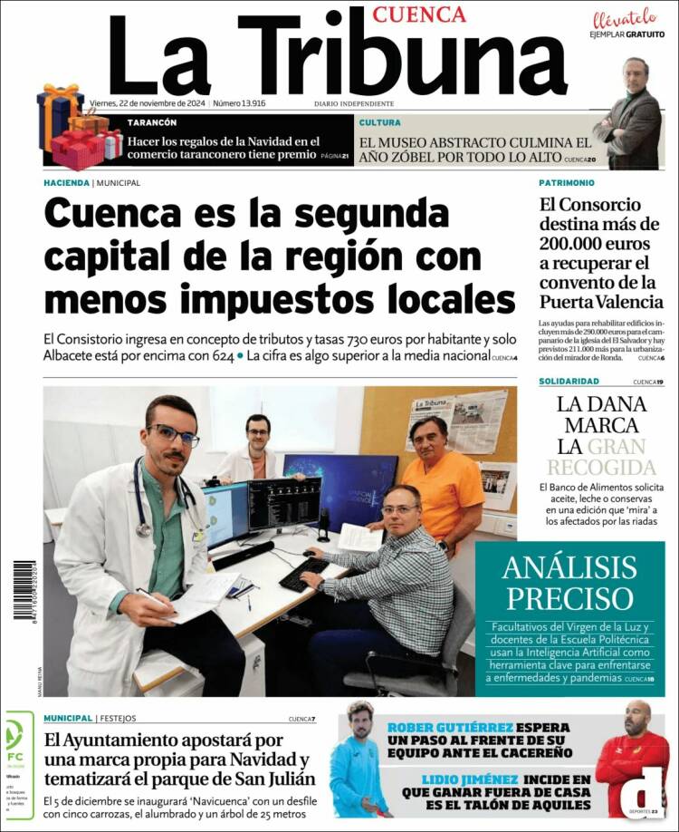 Portada de La Tribuna de Cuenca (España)