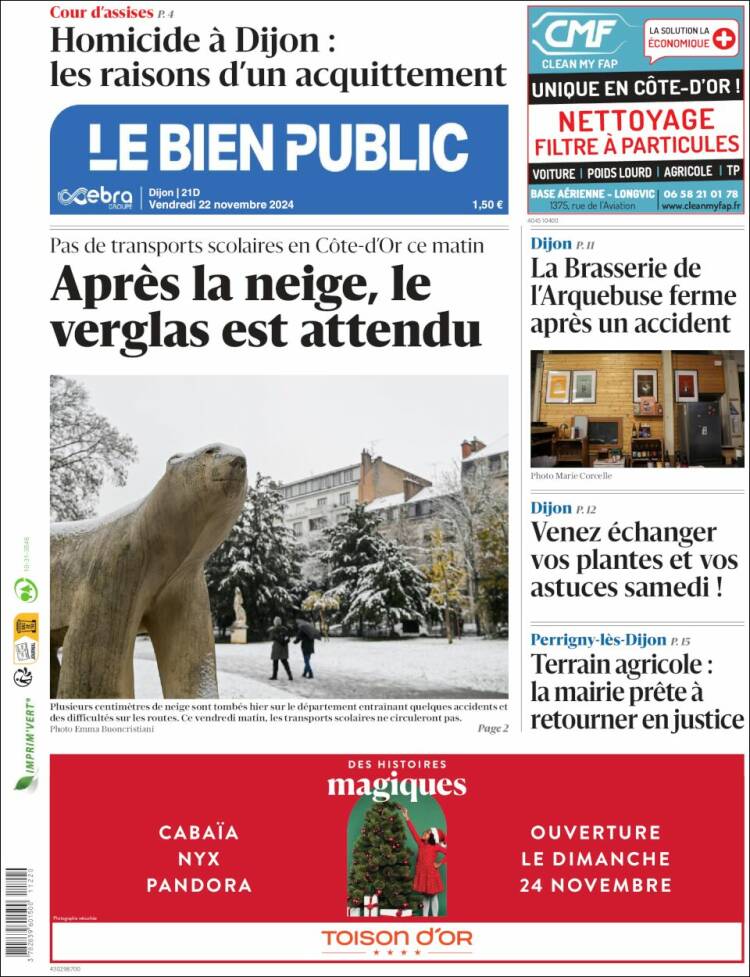 Portada de Le Bien Public (Francia)