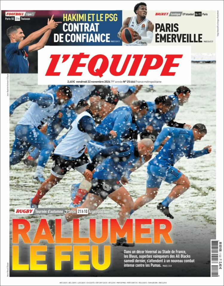 Portada de L'Equipe (Francia)