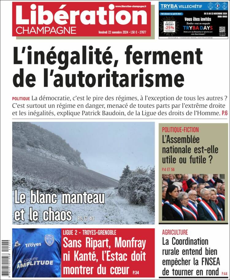 Portada de Libération Champagne (Francia)