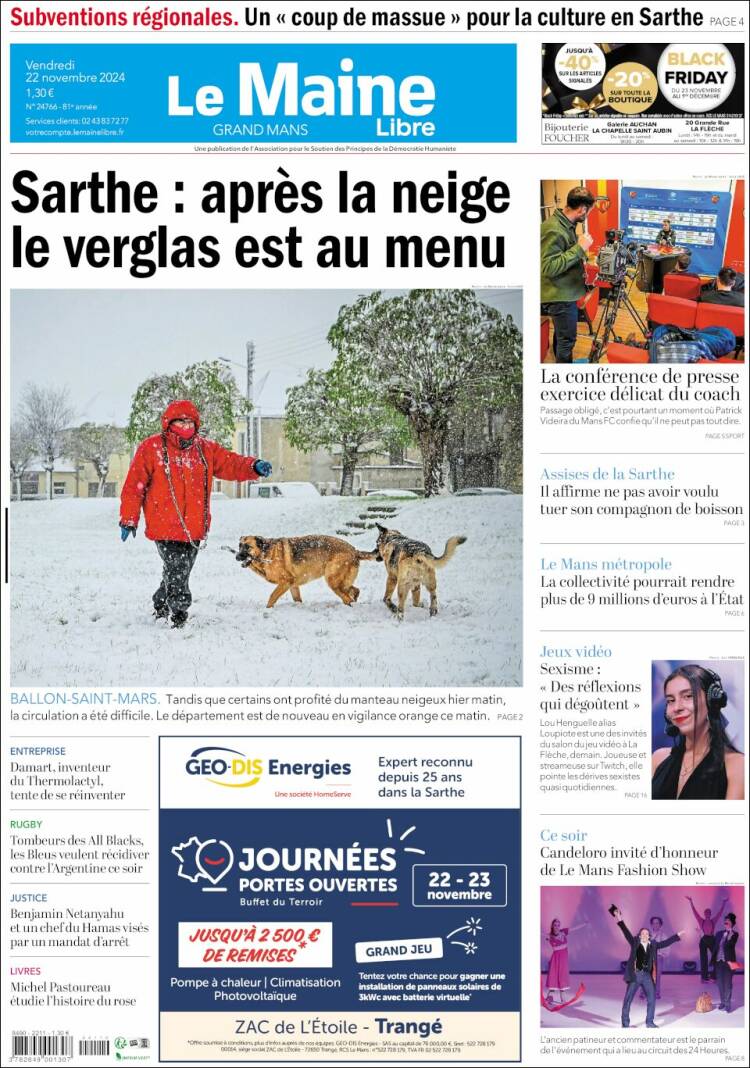 Portada de Le Maine Libre (Francia)