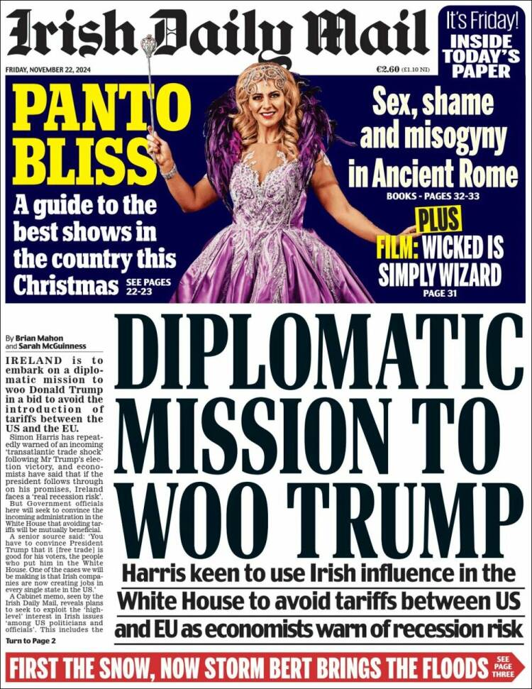 Portada de Irish Daily Mail (Ireland)