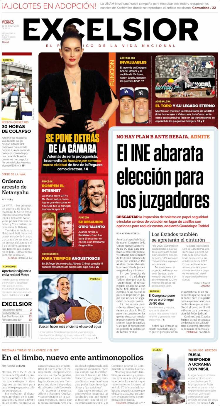 Portada de Excelsior (M&eacute;xico)