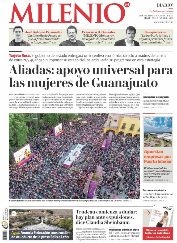 Portada de Milenio de León (México)