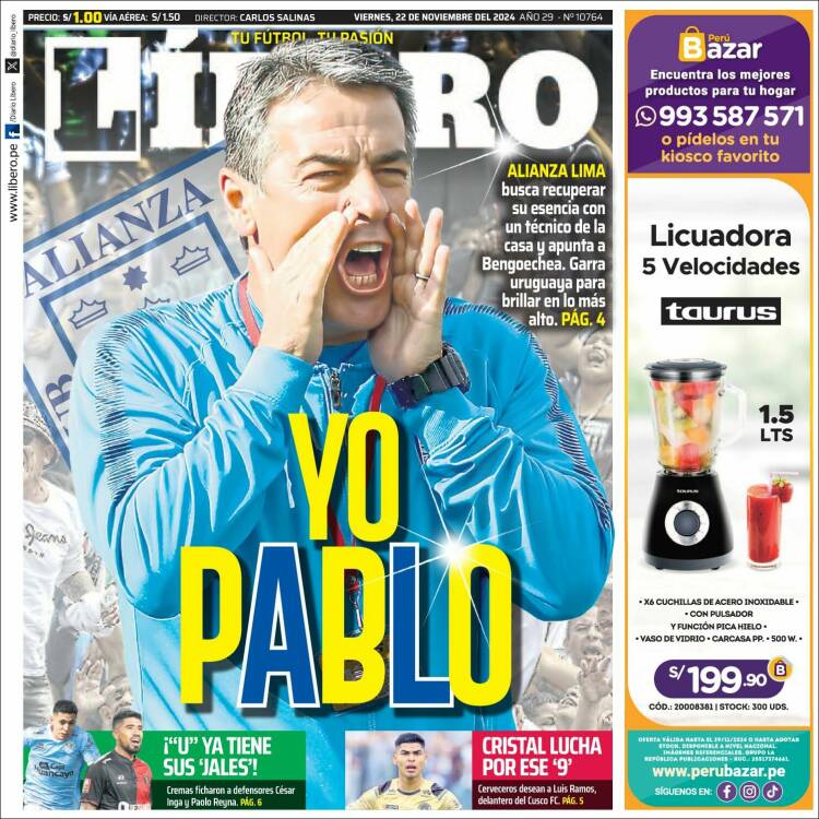 Portada de Líbero (Perú)