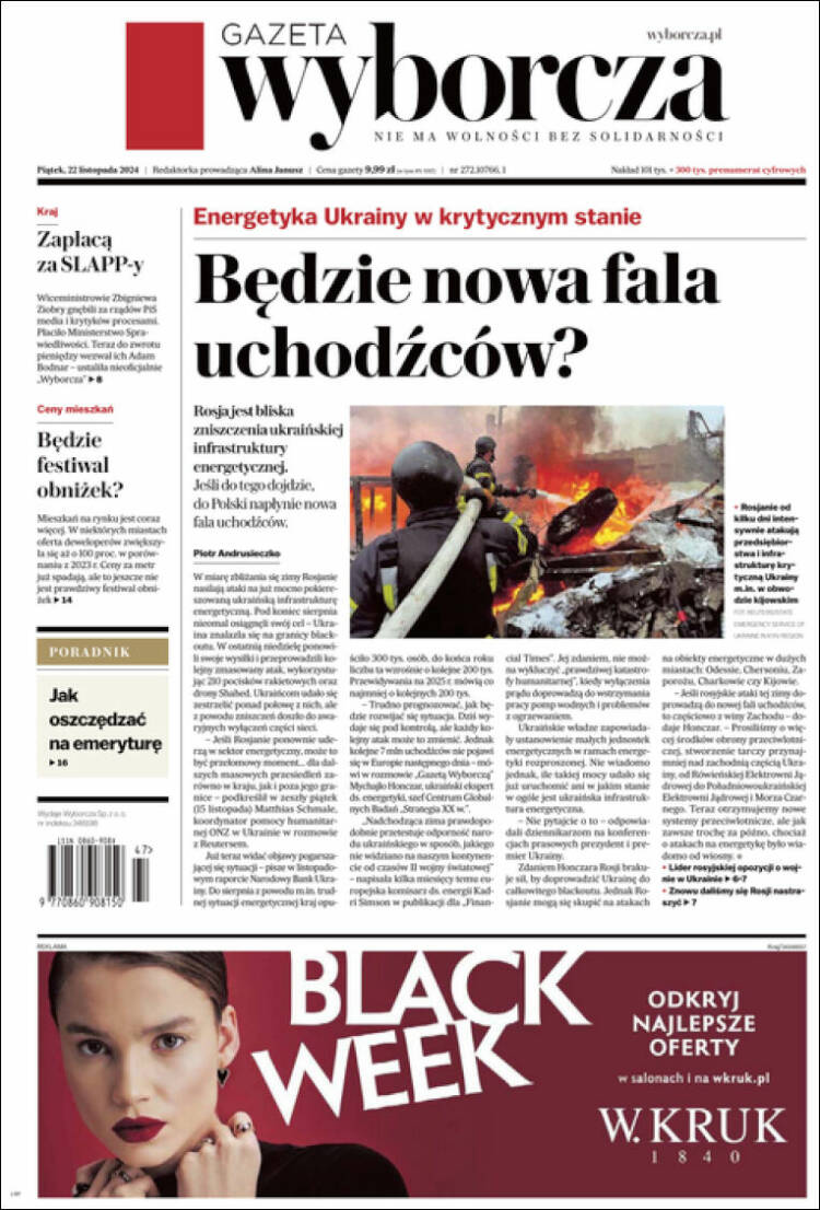 Portada de Gazeta Wyborcza (Polonia)
