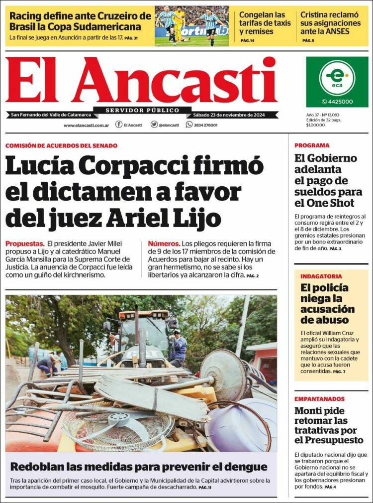 Portada de El Ancasti (Argentina)