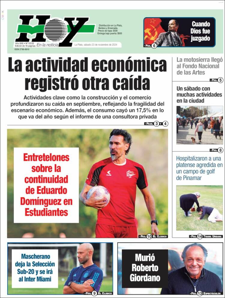 Portada de Diario Hoy (Argentina)