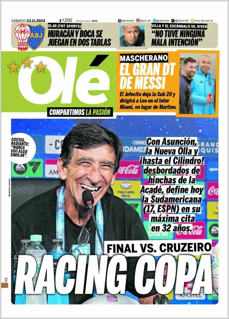Portada de Olé (Argentina)