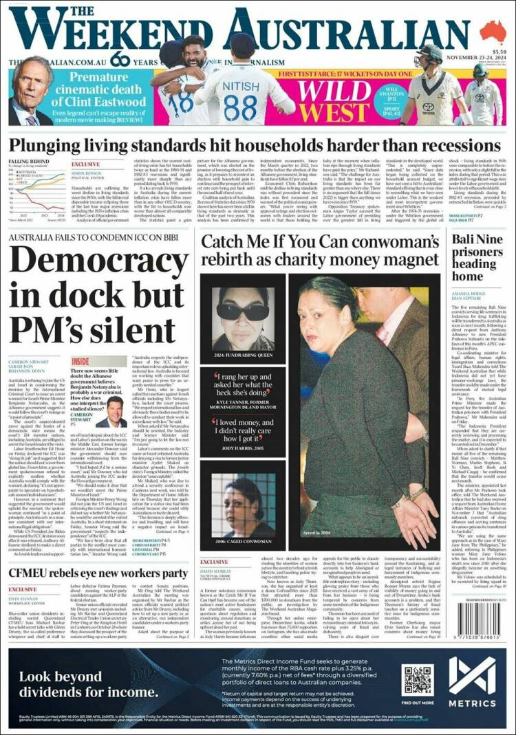 Portada de The Australian (Australia)