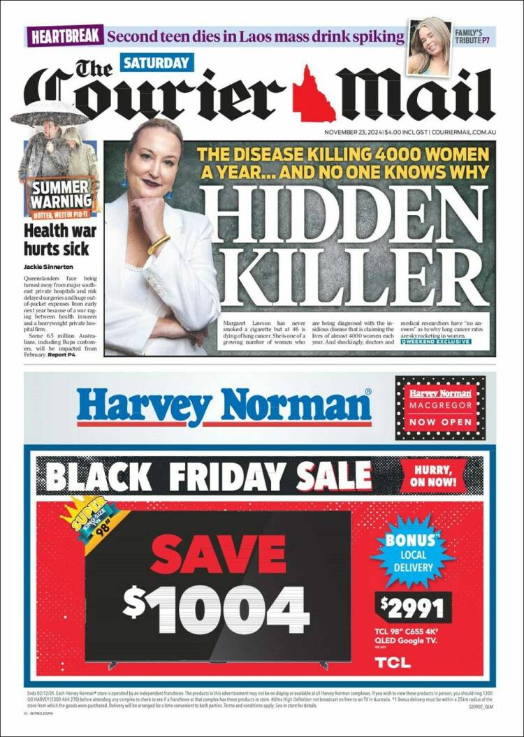 Portada de The Courier-Mail (Australia)