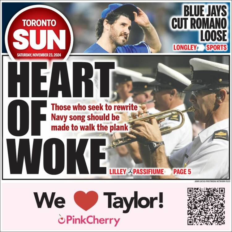 Portada de The Toronto Sun (Canadá)