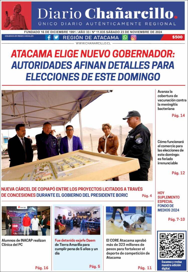 Portada de Diario Chañarcillo (Chile)