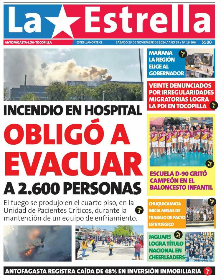 Portada de La Estrella de Tocopilla (Chile)