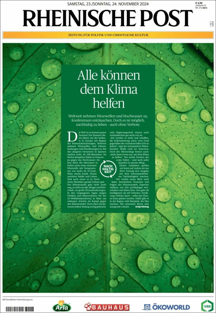 Portada de Rheinische Post (Alemania)