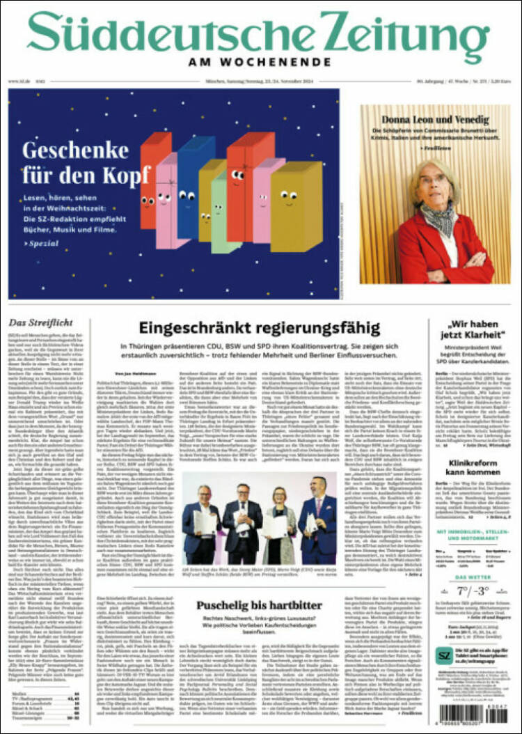 Portada de Sueddeutsche (Alemania)
