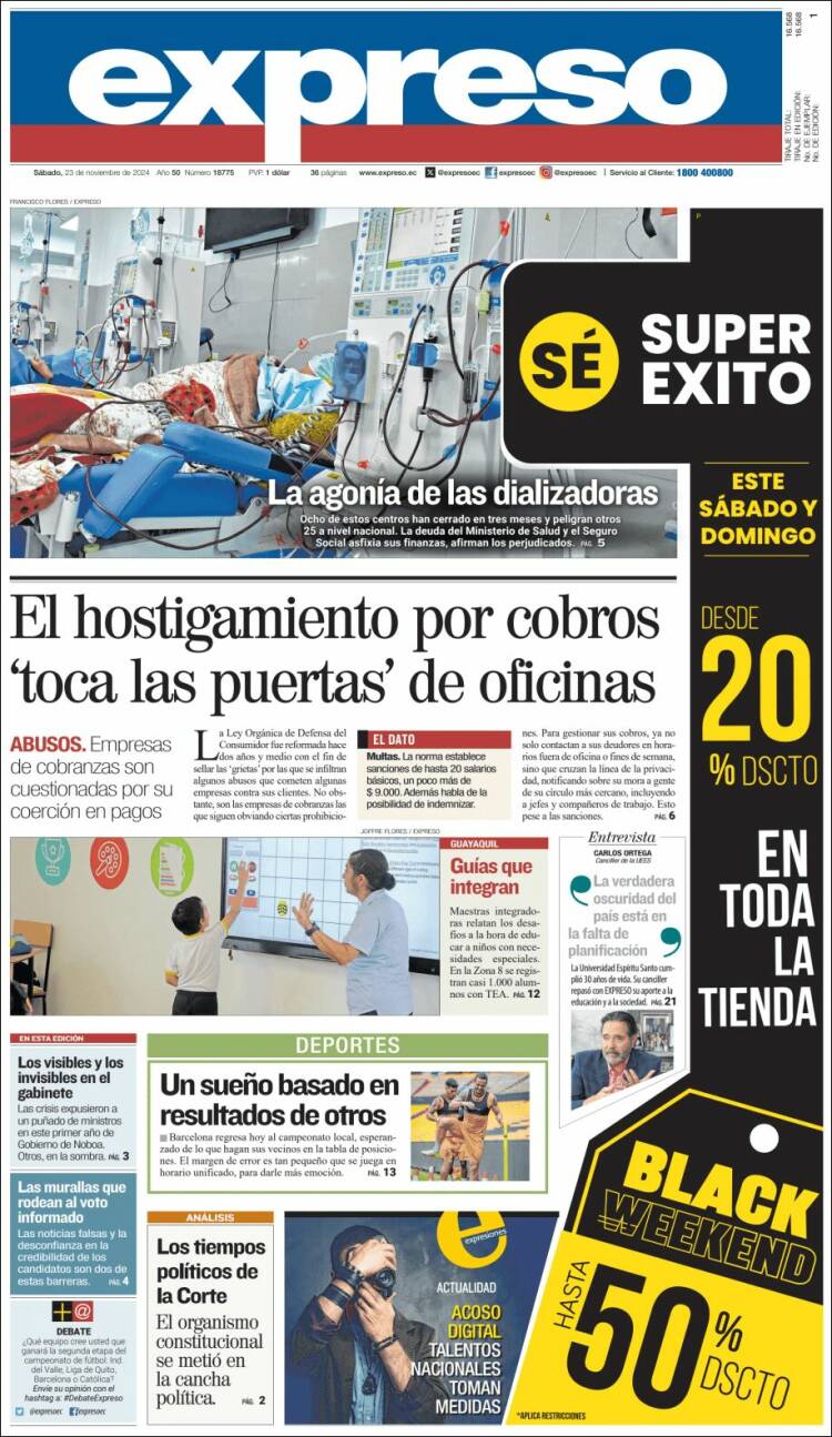 Portada de Expreso (Ecuador)