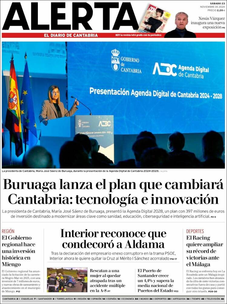 Portada de Alerta - El Diario de Cantabria (España)