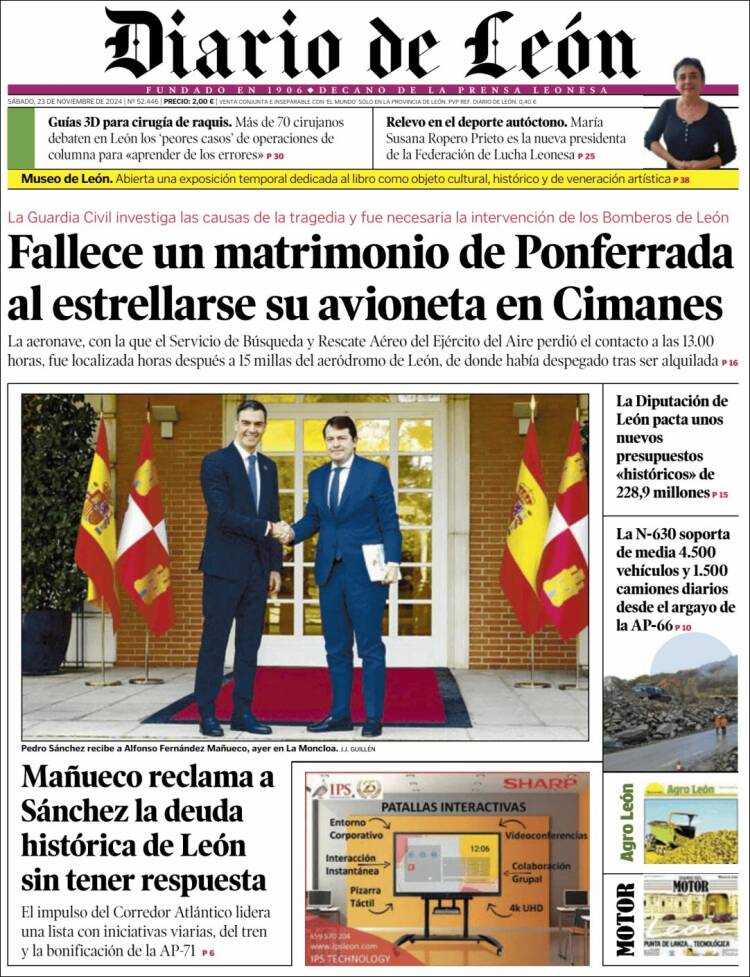 Portada de Diario de León (España)