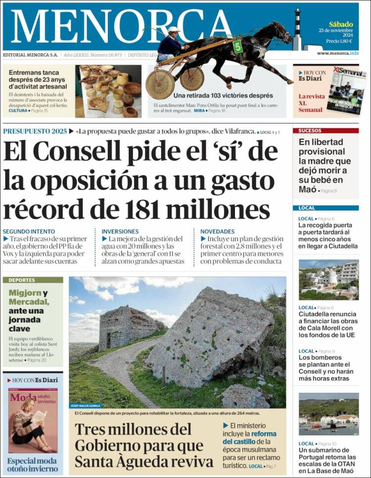 Portada de Menorca - Diario Insular (España)