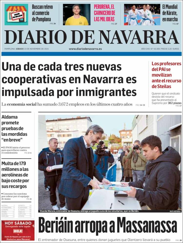 Portada de Diario de Navarra (España)