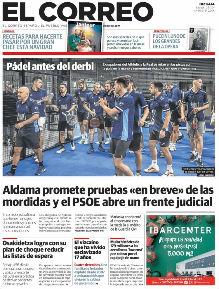 Portada de El Correo (España)