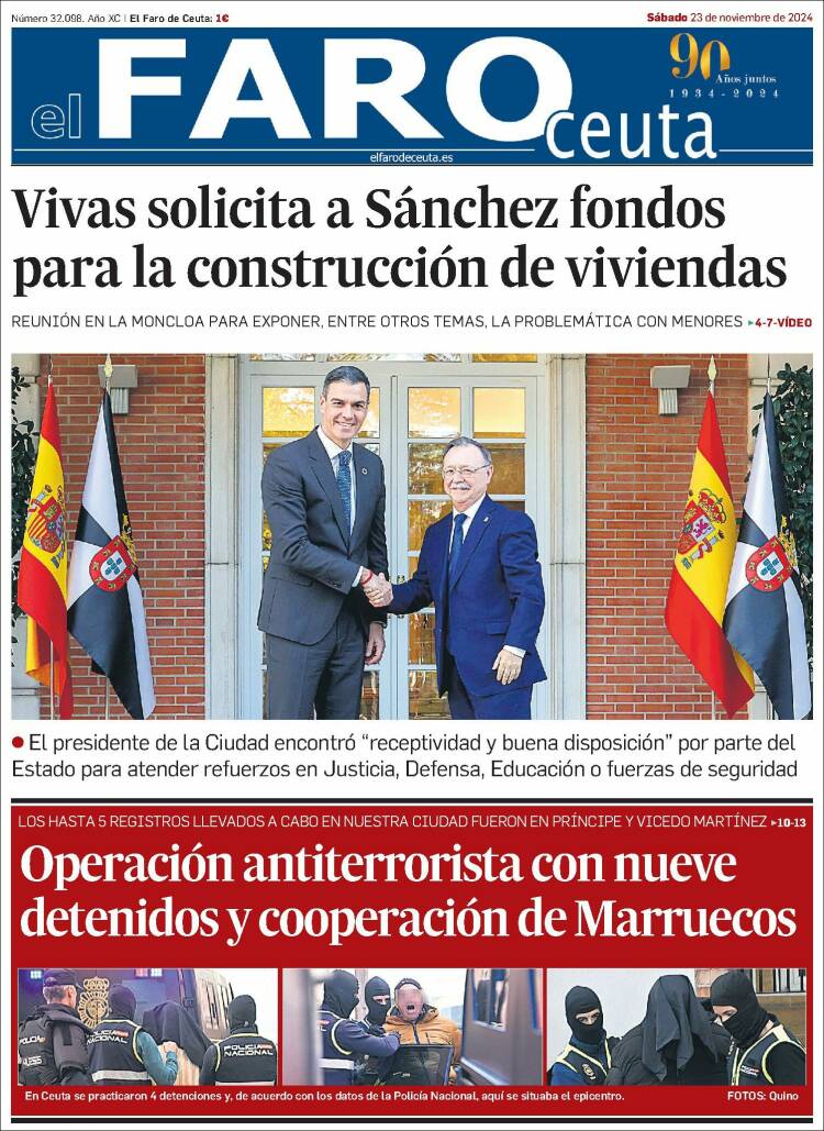 Portada de El Faro de Ceuta (España)