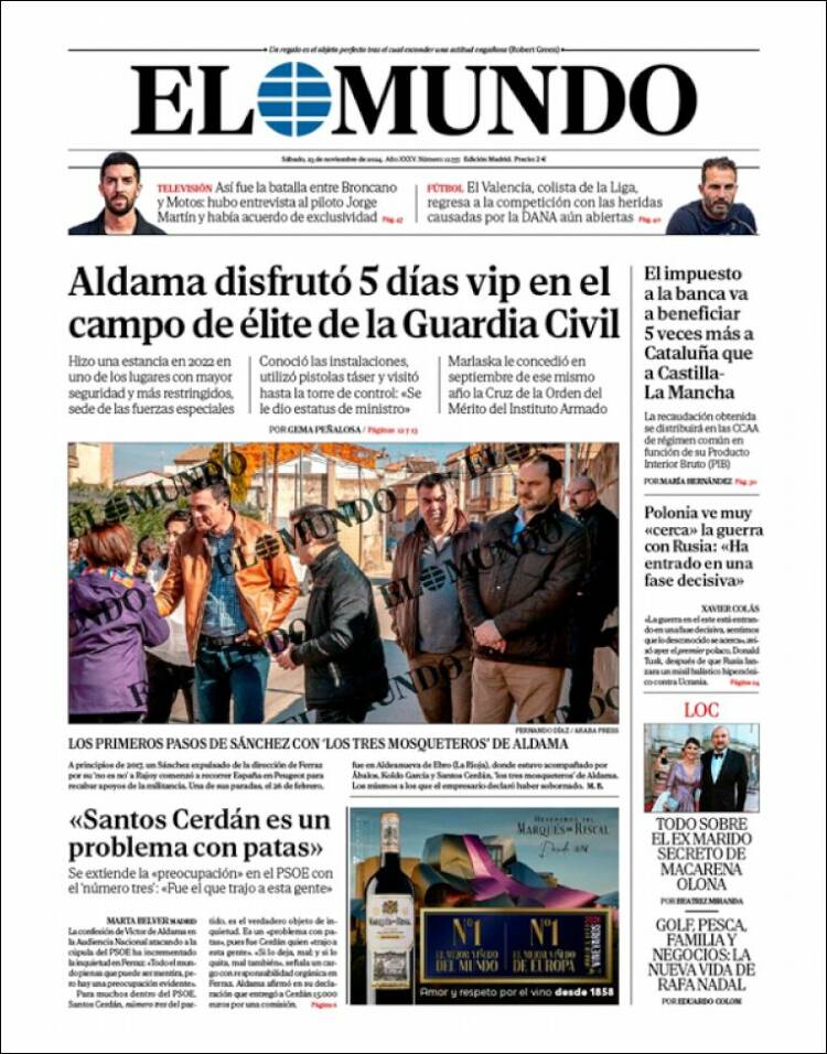 Portada de El Mundo (España)