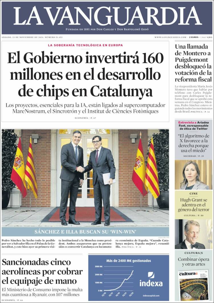 Portada de La Vanguardia (España)