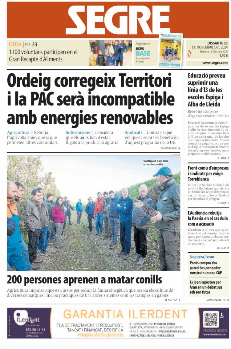 Portada de Segre (Spain)