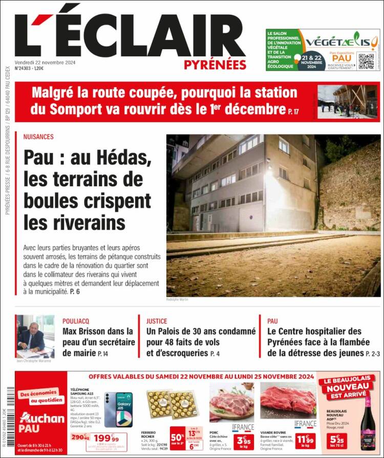 Portada de L'Eclair des Pyrénées (Francia)