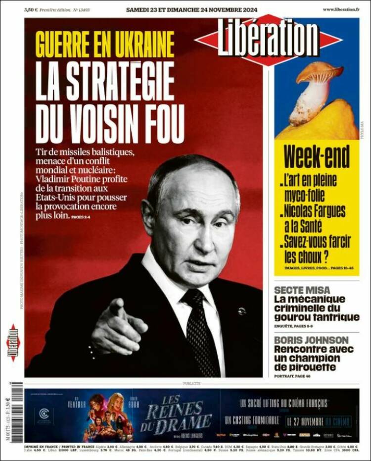Portada de Libération (Francia)