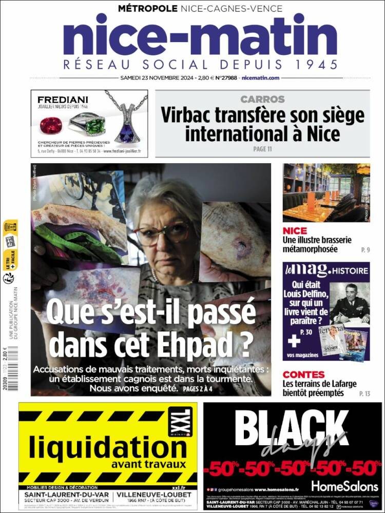 Portada de Nice-Matin (Francia)