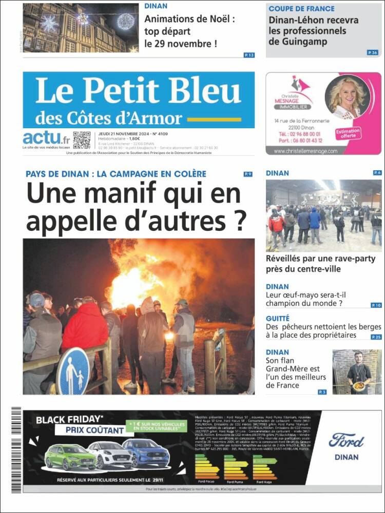 Portada de Le Petit Bleu (Francia)