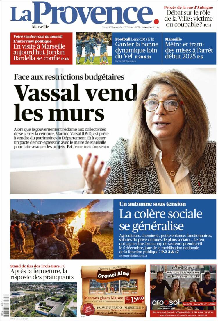 Portada de La Provence (Francia)