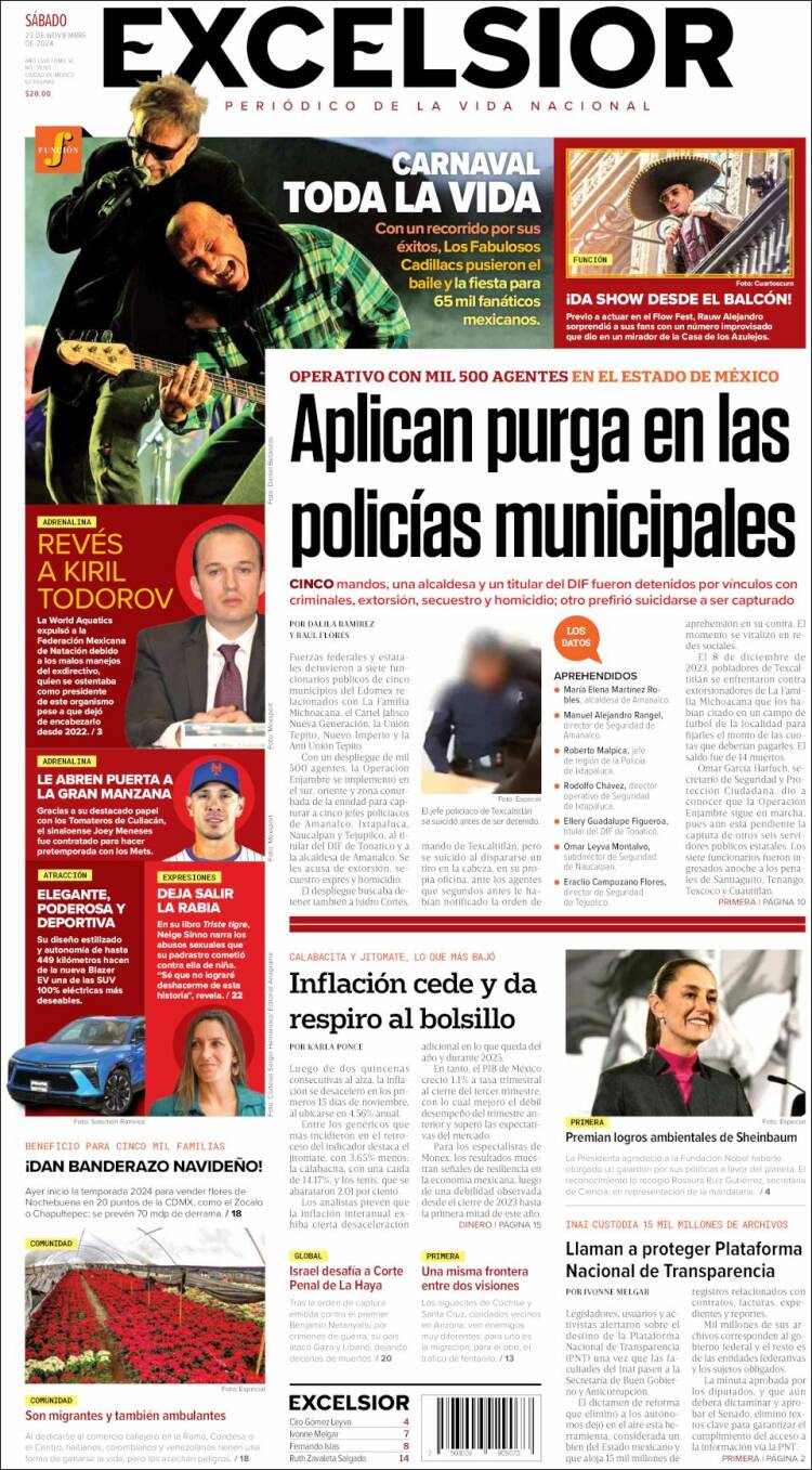 Portada de Excelsior (M&eacute;xico)