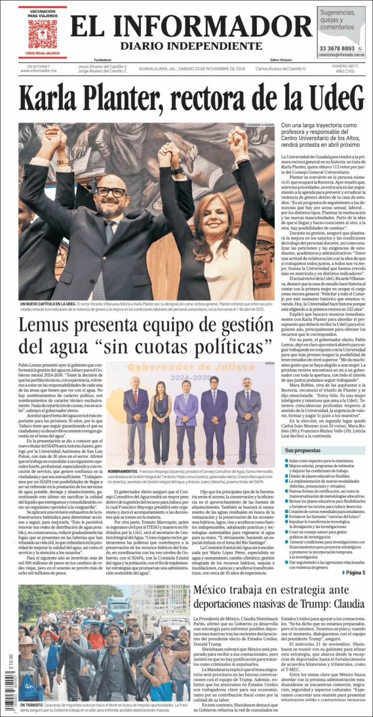 Portada de El Informador (M&eacute;xico)