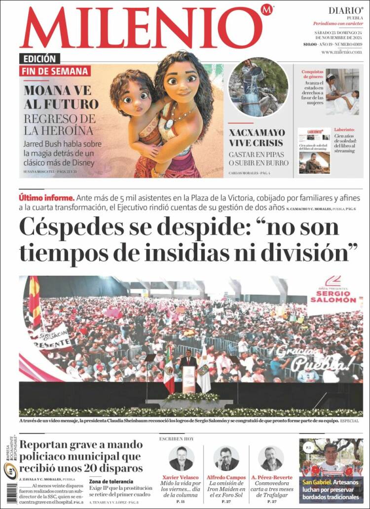 Portada de Milenio de Puebla (M&eacute;xico)