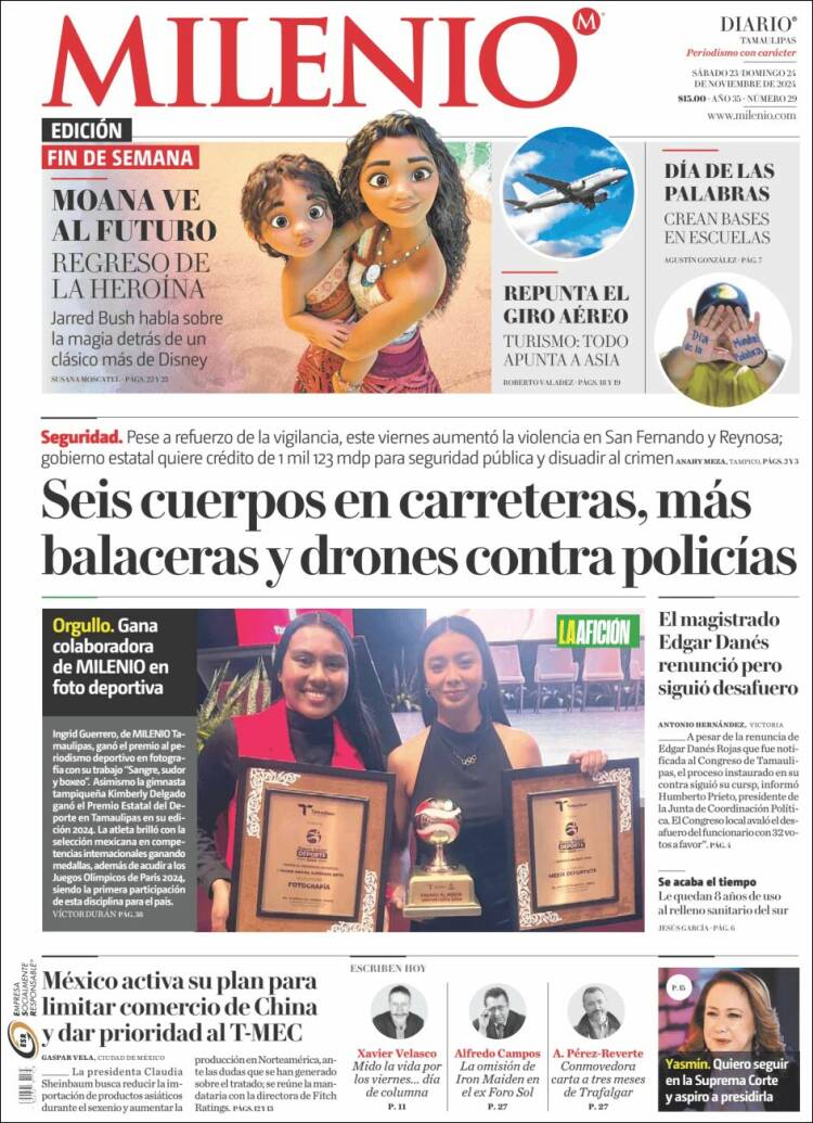 Portada de Milenio - Tamaulipas (M&eacute;xico)