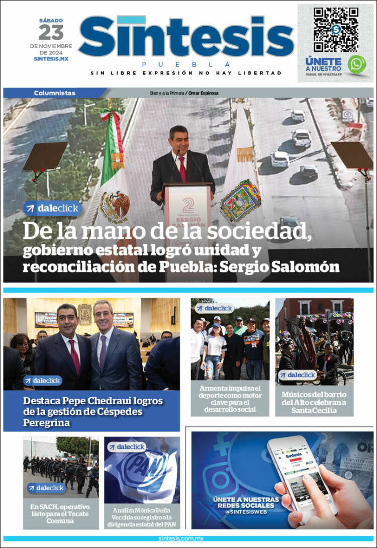 Portada de Síntesis - Puebla (M&eacute;xico)