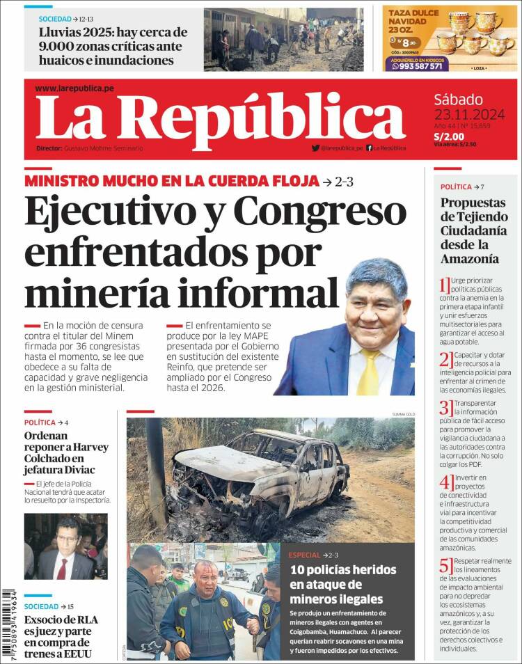 Portada de La Republica (Per&uacute;)