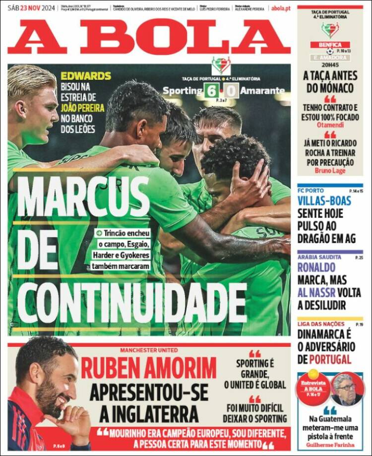 Portada de A Bola (Portugal)