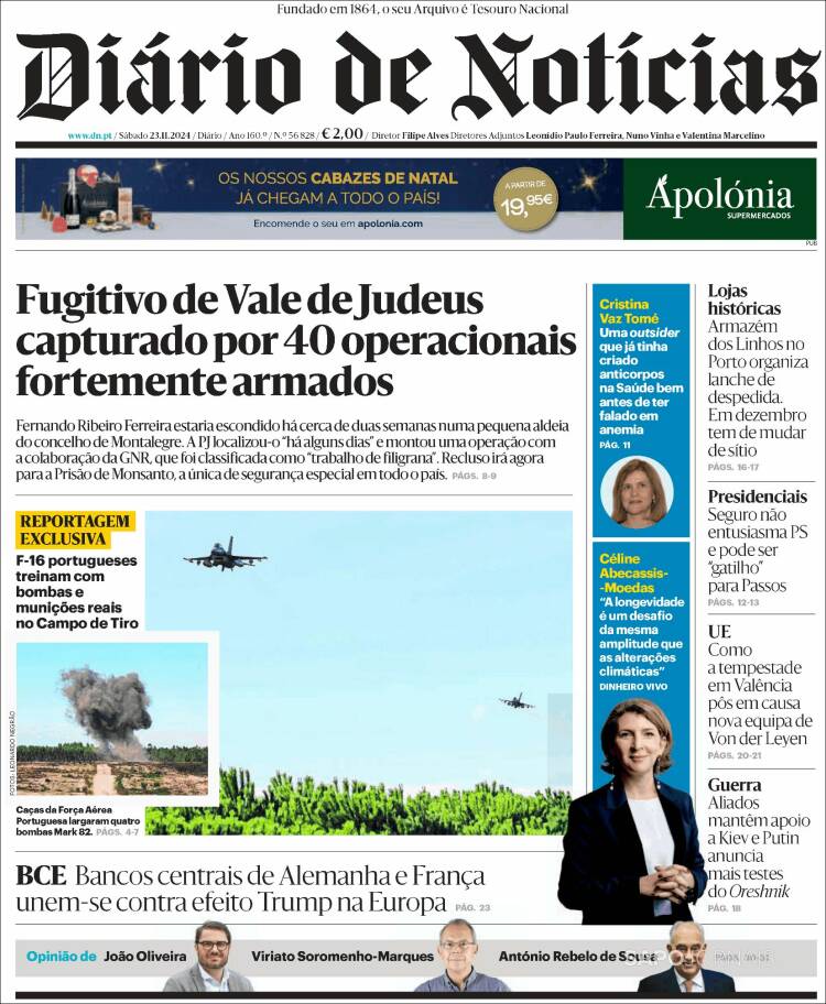 Portada de Diário de Noticias (Portugal)