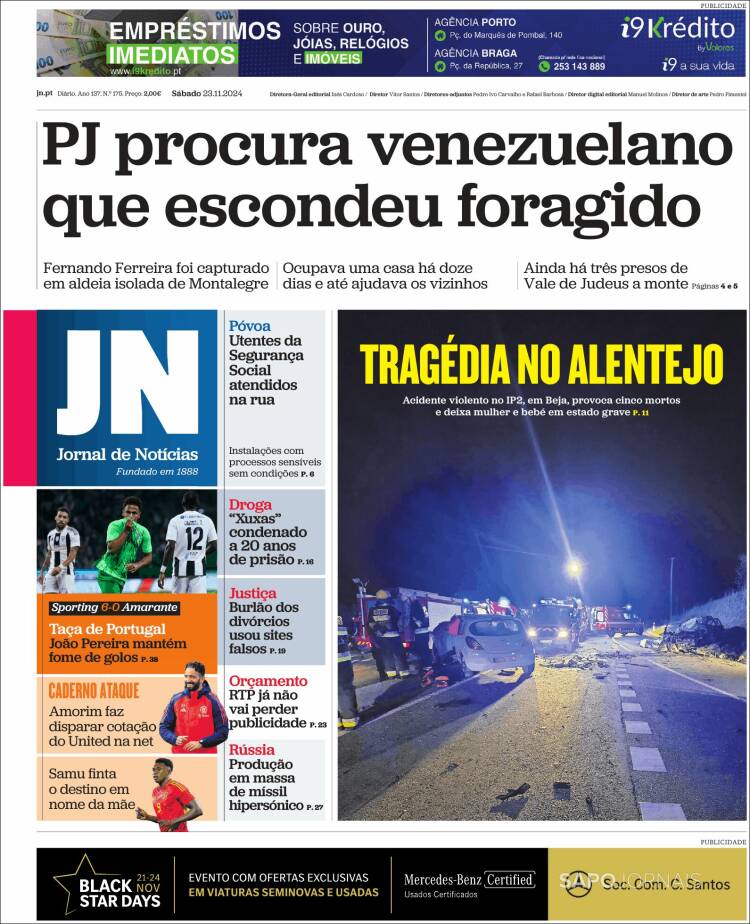 Portada de Jornal de Notícias (Portugal)
