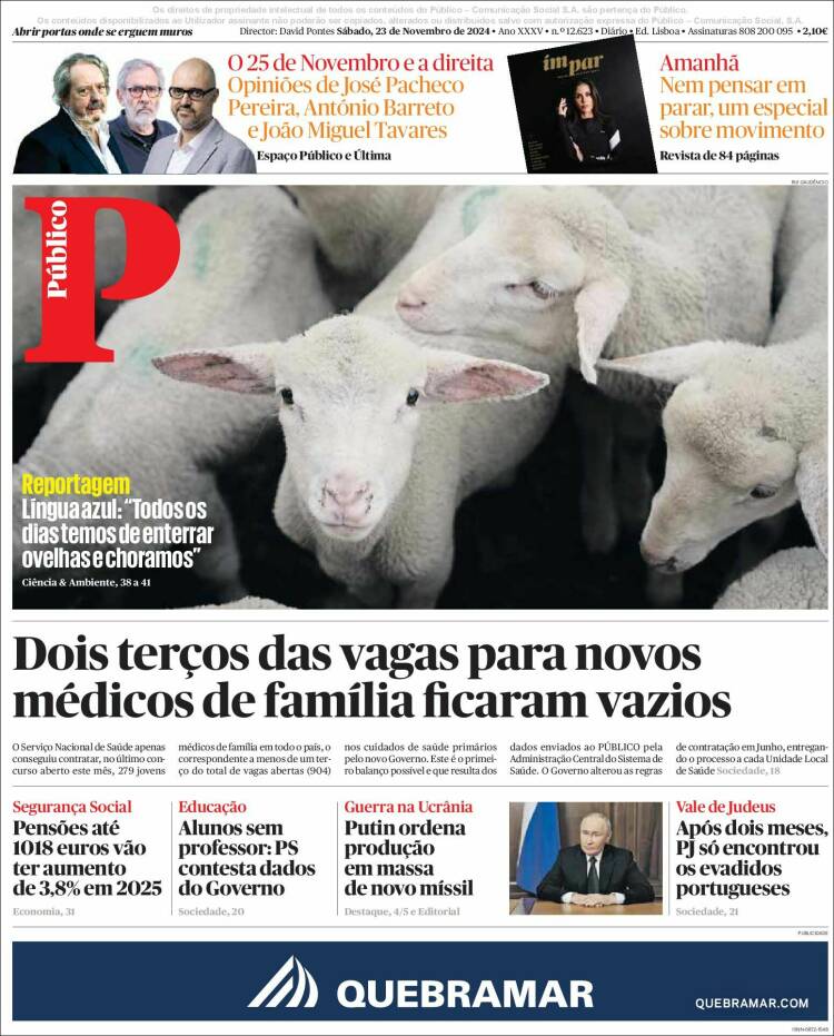Portada de Público (Portugal)
