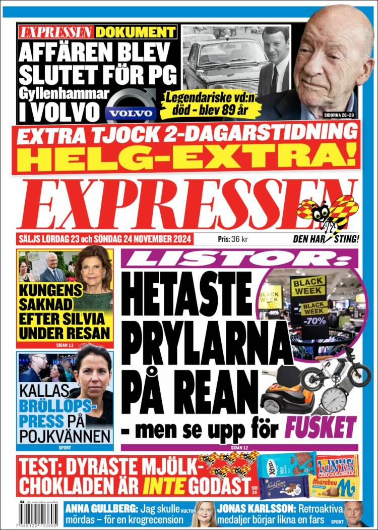 Portada de Expressen (Suecia)